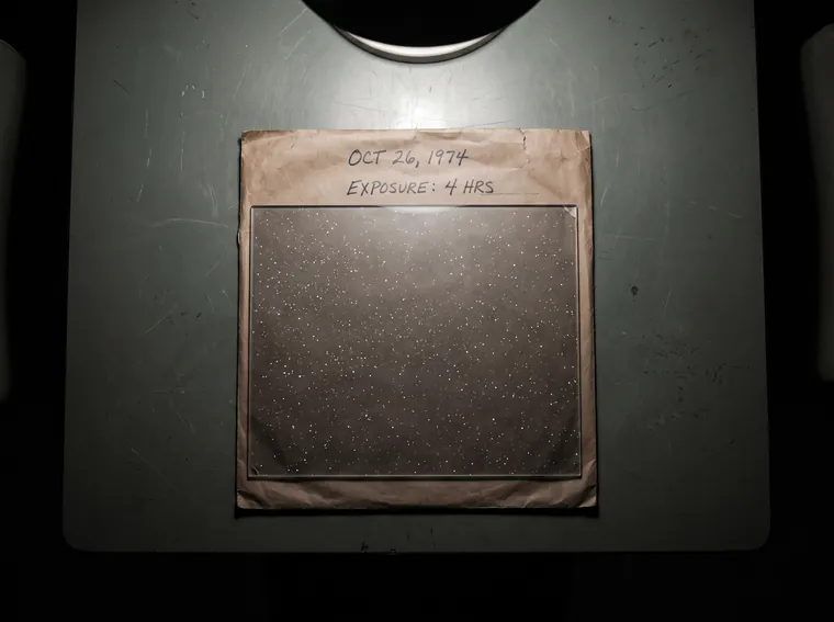 The Meridian Inquiry · Annotated photographic plate
